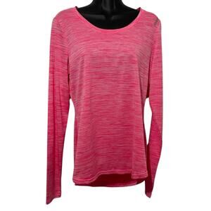 Reebok Womens Size Small Pink Long Sleeve Athletic Active Top Thumb Holes Gym